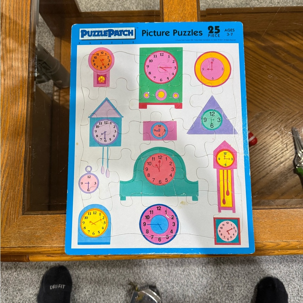 Vintage - Puzzle Patch - 25 Piece Picture Puzzles - CLOCKS / TIME - 1992